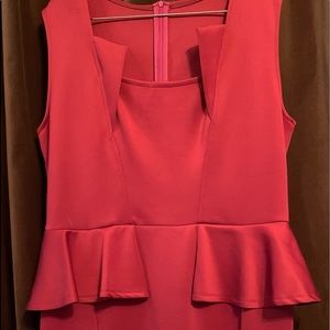 Reddish burgundy scuba fit dress
